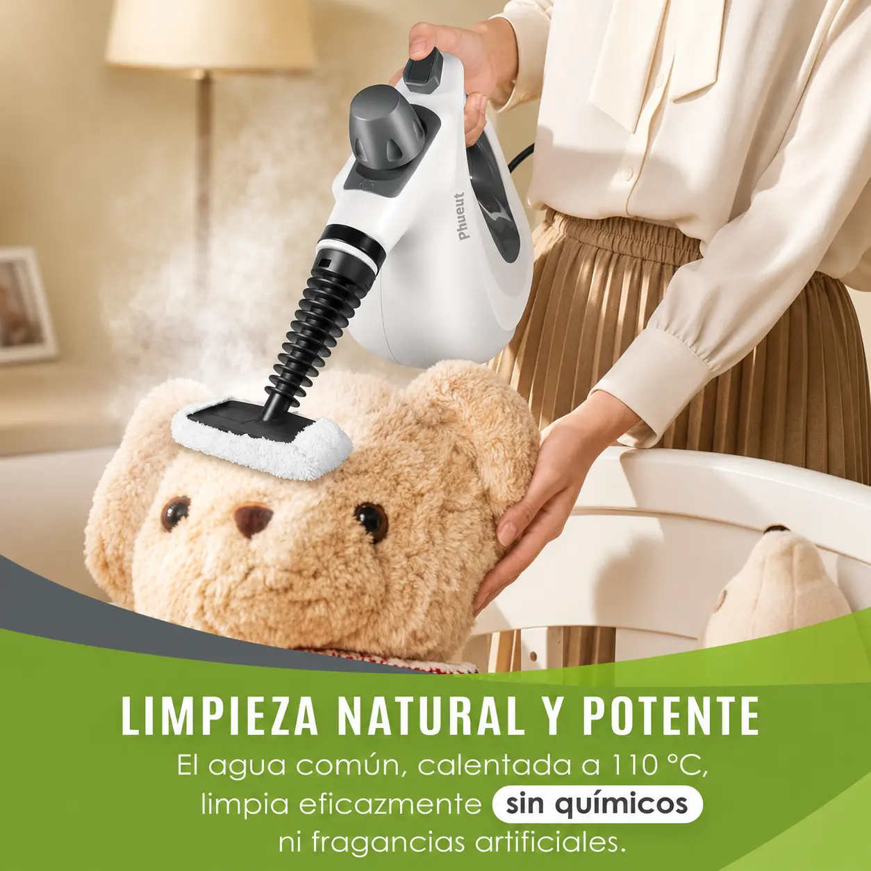 Limpiador a vapor portátil de 1050 W para hogar y coche — imagen 3